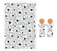 Briartw 10 Sheets Polymer Clay Transfer Paper - Monochrome Poppies Pattern - Per Sheet 5.82 x 3.93 inch - Water-Soluble Transfer Sheets Disposable Stickers for DIY Clay Jewelry Earrings Making