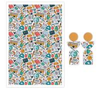 Briartw 10 Sheets Polymer Clay Transfer Paper - School Days Doodles Pattern - Per Sheet 5.82 x 3.93 inch - Water-Soluble Transfer Sheets Disposable Stickers for DIY Clay Jewelry Earrings Making