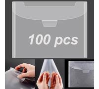 Briartw 100 Pcs Clear Die & Stamp Storage Bag 5x7inch Resealable Transparent Plastic Envelopes Pockets for Cutting Dies Stencil Embossing Crafts for DIY Scrapbooking Paper Card Craft Organizer Holder