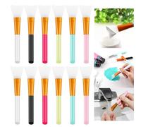 Briartw 12 Pcs Silicone Brushes,Spatula Mixed Media Brushes,Reusable Resin Epoxy Brushes Set Spreading Tool,Silicone Craft Brush For Adhesive, Glitter, Blending Acrylic Paints And Silkscreens Pigments