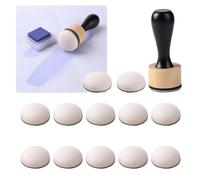 Briartw 13 Packs Mini Round Ink Blending Tool with Foams Set,1 Pcs Round Alcohol Ink Mini Applicator Tools and 12 Pcs Replacement Refill Sponge Domed Foam Pads Art Supplies for Distressing Blending