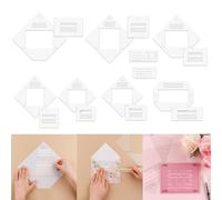 Briartw 17pcs/Set All-in-One Envelope Making Tool,Envelope Tear Templates,Envelope Maker Guide Create 7 Different Sizes (A2, A6, A7, A9, 5-3/4, 6-1/2, Slimline) for Birthdays,Weddings,Holidays & More