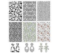 Briartw 18 Sheets Polymer Clay Transfer Paper - Monochrome Art Codes - Per Sheet 5.82 x 3.93 inch - Water-Soluble Transfer Sheets Disposable Stickers for DIY Clay Jewelry Earrings Making