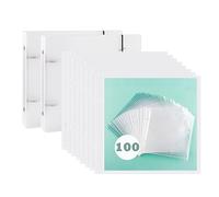 Briartw 2 Cookie Stencil Storage Binder Cover with 100 Pags Stencil Storage Pockets,2 Pockets Per Page, Fit More Stencils,Made Exclusively for Stencils,Die Cuts,Photos,Stamps Within Size 6x6