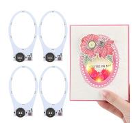 Briartw 2 Pcs Oval Easy Lights for Making Light-Up Cards Self-Adhesive Light-Up Units with Warm White LEDs to Add Lights to Handmade Cards or Scrapbook Pages for Brithday Anniversaries