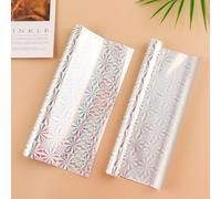 Briartw 2 Rolls Toner Reactive Foil by Laser Printer and Laminator,7.6inch x 16.4ft Silver Fireworks Transfer Foil Paper for DIY Paper Craft Embossing Scrapbooking Cards Making