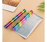 Briartw 2 Rolls Toner Reactive Foil by Laser Printer and Laminator,7.6inch x 16.4ft Straight Colorful Transfer Foil Paper for DIY Paper Craft Embossing Scrapbooking Cards Making
