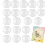 Briartw 20 PCS 3-1/2" Diameter Round Shaker Covers for Shaker Cards Making Scrapbooking Low Profile Plastic Clear Shaker Pourch Covers Dimensional Shaker Domes Puffy Shaker Covers Window Blister