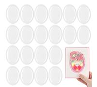Briartw 20 Pcs 3D Oval Shaker Cover for Card Making 0.24" Height Clear Plastic Shaker Blisters can Fill Liquids Glitter Sequins Confetti Embellishments for Christmas Birthdays Anniversaries Holiday