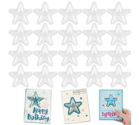 Briartw 20 Pcs 3D Star Shaker Cover for Card Making 2/5" Tall Clear Plastic Shaker Blisters can Fill Liquids Glitter Sequins or Confetti Embellishments for Birthdays Anniversaries Holiday Wishes