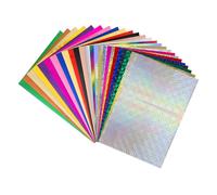 Briartw 20x29cm 25 Colors Hot Foil Paper 100 Sheets Pack Toner Reactive Foil Hot Stamping Foil Paper by Laser Printer and Laminator for Scrapbooking Craft Card Making DIY Album Decoration