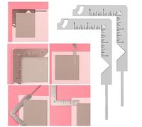 Briartw 2pcs/Set,Book Cover Guide,5-in-1 Stainless Steel Metal Bookbinding Cover Tool for Making Book Cover Creating Book Covers Out of Chipboard Simple-Adding Personal Touch to A Notebook or Album