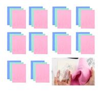 Briartw 30-Pack Stamp Shammy Cleaning Cloth - Super Absorbent Suede Cloth for Stamps & Acrylic Blocks, 3 Colors (Pink, Blue, Green), Reusable Stamp Cleaner, 6.8x8.07 Inch, Craft Supplies