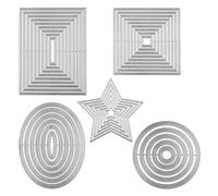 Briartw 35PCS Inside and Outside Stitch Frame Cutting Dies for Card Making Metal Stencil for DIY Scrapbook Handmade Invitation Card Postcard Release Stress Embossing Decoration Crafts Tool