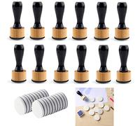 Briartw 36PCS,12 Pcs Mini Ink Blending Tools with 24 Replacement Flat Foam Pads,Round for Stamp Ink Distressing, Blending, Alcohol Ink, Dabber Tool Applicator and More