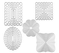 Briartw 38 PCS Inside Stitch Scalloped Edges Frame Cutting Dies for Card Making Metal Stencil for DIY Scrapbook Handmade Invitation Card Postcard Release Stress Embossing Decoration Crafts Tool