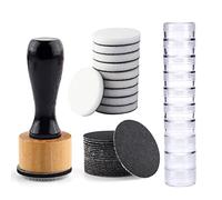 Briartw 41 PCS,Mini Ink Blending Tool,10pcs Flat Foams,20pcs Sanding Disks and 10pcs Round Stackable Jars Set,Medium-Grit Sandpaper Provides The Ideal Friction to Work On Cardstock, Chipboard, Wood