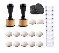 Briartw 44 PCS,2 Mini Ink Blending Tool,14pcs Domed Foams,20pcs Sanding Disks and 10pcs Round Stackable Jars Set,Medium-Grit Sandpaper Provides The Ideal Friction To Work On Cardstock, Chipboard, Wood