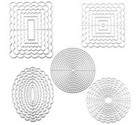 Briartw 44 PCS Scalloped Edges Frame Cutting Dies for Card Making Metal Stencil for DIY Scrapbook Handmade Invitation Card Postcard Release Stress Embossing Decoration Crafts Tool