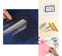 Briartw 50 Clear Acetate Sheets, 4.3x6.3inch, Heat Resistant, Embossing & Stamping, Anti-static, Acid-Free, Rectangular, Premium Glossy, Craft Sheet