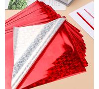 Briartw 50 Sheets Red Gemstone Toner Reactive Foil - Per Sheet 20x29cm (7.9 x 11.4 inch)- Metallic Finish for Laser Printers & Laminators - Ideal for Printing,Cardmaking,Scrapbooking,DIY Projects