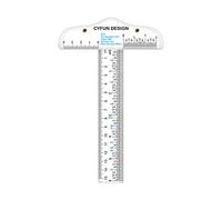 Briartw 6 Inch/15 cm Acrylic Plastic T-Square Ruler, Transparent, Inch & Metric, Single Piece Plastic, For Crafting, Drafting & General Layout Work