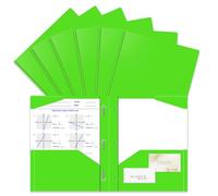 Briartw 6-Pack Light Green Pocket Folders with Prongs, Fresh & Calming for Study Sessions, Spring Semesters, Biology, Ecology, and Organized Relaxation