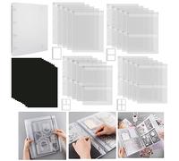 Briartw A4 Die Storage Book Binder,10 A4 Magnet Sheets and 20 Inserts Set,Inserts with One,Two,Three,Four Pockets for Storage Craft Supplies,Cardstock,Sticker,Stamp,Cutting Dies,Stencil