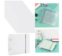 Briartw Cookie Stencil Storage Binder Cover with 20 Pags Stencil Storage Pockets,2 Pockets Per Page, Fit More Stencils,Made Exclusively for Stencils,Die Cuts,Photos,Stamps Within Size 6x6