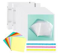 Briartw Cookie Stencil Storage Binder for Storage 6x6 inch Stencils,Die Cuts,DIY Scrapbooking,Clear Stamp,Storage Folder Organizer Include 2 Cover,100 Sleeve,100 Backing Paper and 20 Divider Tabs