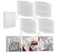 Briartw Craft Storage Organizer,1 A4 Die Storage Book Binder and 20 Inserts Set,Inserts with One,Two,Three,Four Pockets for Storage Craft Supplies,Cardstock,Sticker,Stamp,Cutting Dies,Stencil