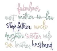 Briartw Family Names Cutting Dies Words Metal Stencil for Cards Making,DIY Scrapbook,Handmade Invitation Card Postcard,Release Stress,Embossing Decoration Crafts Tool