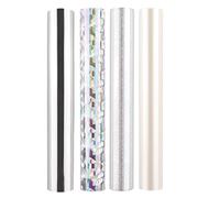 Briartw Glimmer Hot Foil Roll Bundle for Crafts,4 White Series Pack Heat Activated Foil for Glimmer Hot Foil System/Heat Foil Pen,5.9inx9.84ft Heat Transfer Foil Per Roll,Foil Transfer Sheets