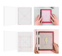 Briartw Grip Mat with Printed Guides,4.75x6,6.5x8.5 Multi-Use Non-Slip Sticky Mats Fit in Stamp Positioning Tool,Photopolymer Mat for Centering & Aligning Tape-Free Stenciling Ink Blending