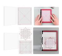 Briartw Grip Mat with Printed Guides,4.75x6,6x6 Multi-Use Non-Slip Sticky Mats Fit in Stamp Positioning Tool,Photopolymer Mat for Centering & Aligning Tape-Free Stenciling Ink Blending