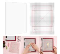 Briartw Grip Mat with Printed Guides,6.5x8.5 Multi-Use Non-Slip Sticky Mats Fit in Original-Size Stamp Positioning Tool,Photopolymer Mat for Centering & Aligning Tape-Free Stenciling Ink Blending