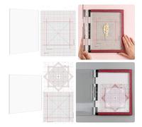 Briartw Grip Mat with Printed Guides,6x6,6.5x8.5 Multi-Use Non-Slip Sticky Mats Fit in Original-Size Stamp Positioning Tool,Photopolymer Mat for Centering&Aligning Tape-Free Stenciling Ink Blending