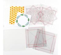 Briartw Grip Mat with Printed Guides,6x6 Multi-Use Non-Slip Sticky Mats Fit in Original-Size Stamp Positioning Tool,Photopolymer Mat for Centering & Aligning Tape-Free Stenciling Ink Blending