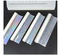 Briartw Holographic Precoated Laminating Film Roll, 4 Iridescent Patterns (Glitter, Stars, Dots & Plain),22x500cm (8.66x196.85 In), BOPP Thermal Film, Clear Waterproof Scratch-Resistant for DIY Crafts