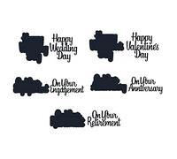 Briartw Important Days Happy Wedding Day Valentine's Day on Your Engagement Anniversary Retirement Phrases Metal Stencil Cutting Dies for Card Making Photoes Album Decor Scrapbooking Embossing