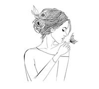 Briartw Lady Kissing Butterfly Clear Stamps for Card Making,3x4 inch Silicone Stamp for DIY Craft Gifts Scrapbooking Paper Photo Album Card Decoration