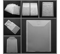 Briartw Large Stamp & Die Storage Pockets Resealable Clear Plastic Seal Bags Storage Case for Cutting Dies Stencil Album Stamp Crafts for DIY Scrapbooking Paper ,9.4x7 inch(10Pcs)