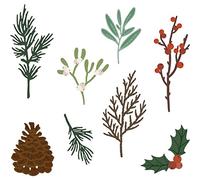 Briartw Leaves, Mistletoe, Pine Nuts, Pine Leaves Metal Cutting Dies Set DIY Scrapbooking Embossing Stencils Card-making,Album,Die-cuts DIY Paper Greeting Gift Cards