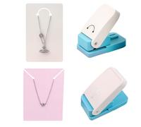 Briartw Professional Jewelry Display Punch Set, 2-Pack Portable Hangtag & Corner Necklace Card Maker for DIY Keychain Jewelry Display Cards, Craft Punch Tools for Small Business