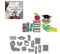 Briartw Reading Books Bookworm Learning Metal Cutting Dies Set DIY Scrapbooking Embossing Stencils Card-Making,Album,Die-cuts DIY Paper Greeting Gift Cards