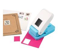 Briartw Rectangular Postage Stamp Punch, 1x0.8 Inch Lever Action Craft Punch for Paper, Create Vintage Stamps for Scrapbooking, Card Making, Junk Journals, and DIY Embellishments