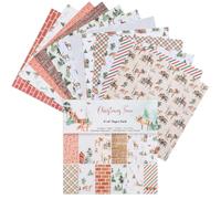 Briartw Scrapbook Paper Pad 15x15cm-12 Designs Christmas Time Scrapbooking Supplies Kit,Single-Sided Patterned Cardstock Pads for Card Making,Background Borders,Designer Planner Journals