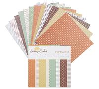 Briartw Scrapbook Paper Pad 15x15cm-12 Designs Spring Colors-B Scrapbooking Supplies Kit,Single-Sided Patterned Cardstock Pads for Card Making,Background Borders,Designer Planner Journals