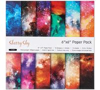 Briartw Scrapbook Paper Pad 15x15cm-12 Designs Starry Sky Scrapbooking Supplies Kit,Single-Sided Patterned Cardstock Pads for Card Making,Background Borders,Designer Planner Journals,Greeting Cards