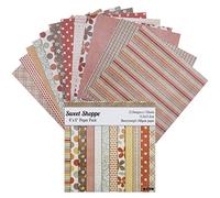 Briartw Scrapbook Paper Pad 15x15cm-12 Designs Sweet Shoppe Scrapbooking Supplies Kit,Single-Sided Patterned Cardstock Pads for Card Making,Background Borders,Designer Planner Journals,Greeting Cards